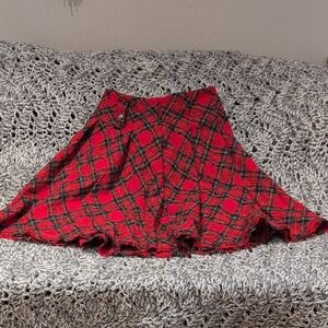 Red Plaid Women's Skirt